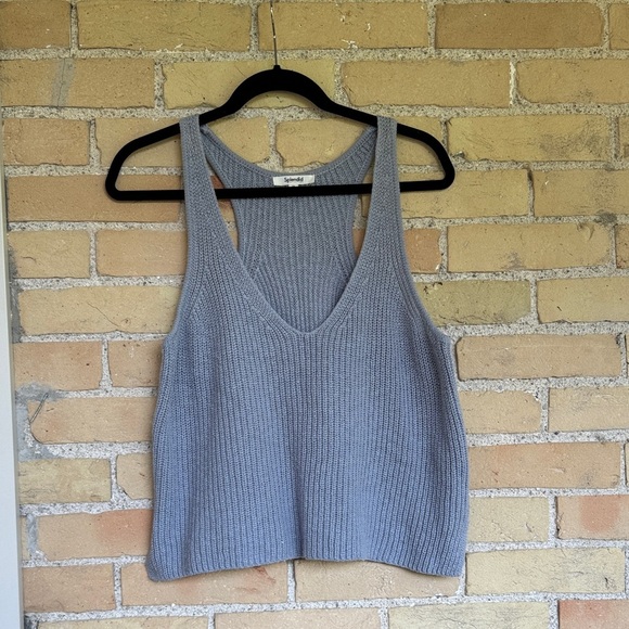 Splendid Bluish Gray Knit Tank Top - Picture 1 of 4